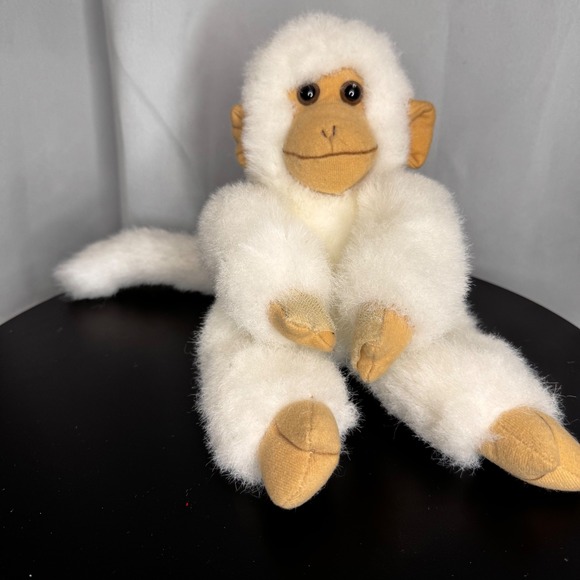 Vintage MJC International Plush Hugger Monkey White Stuffed Animal Toy 90s - Picture 1 of 9